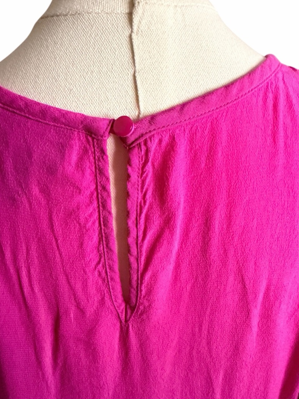 Nicole by Nicole Miller Hot Pink Lace Sleeve Blouse Top Small Rayon - Picture 6 of 8